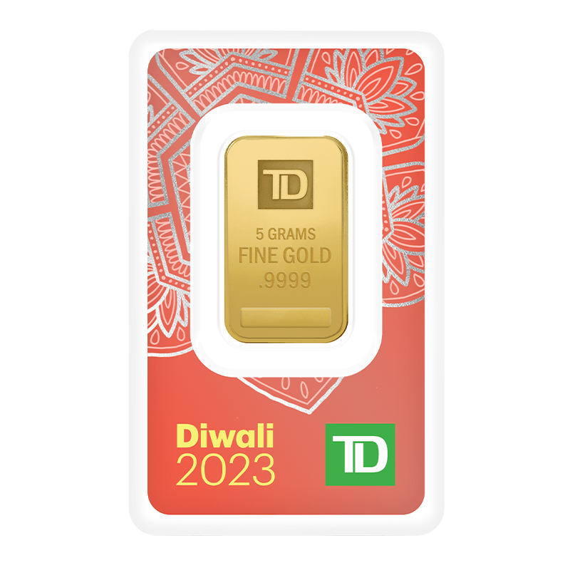 Image for 5 gram TD Diwali Gold Bar (2023) from TD Precious Metals